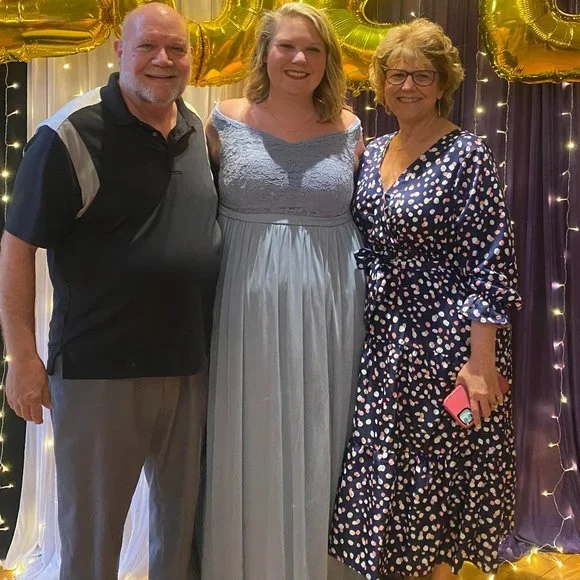 Azazie - Lea A18 (Dusty Blue) - Picture 2 of 4